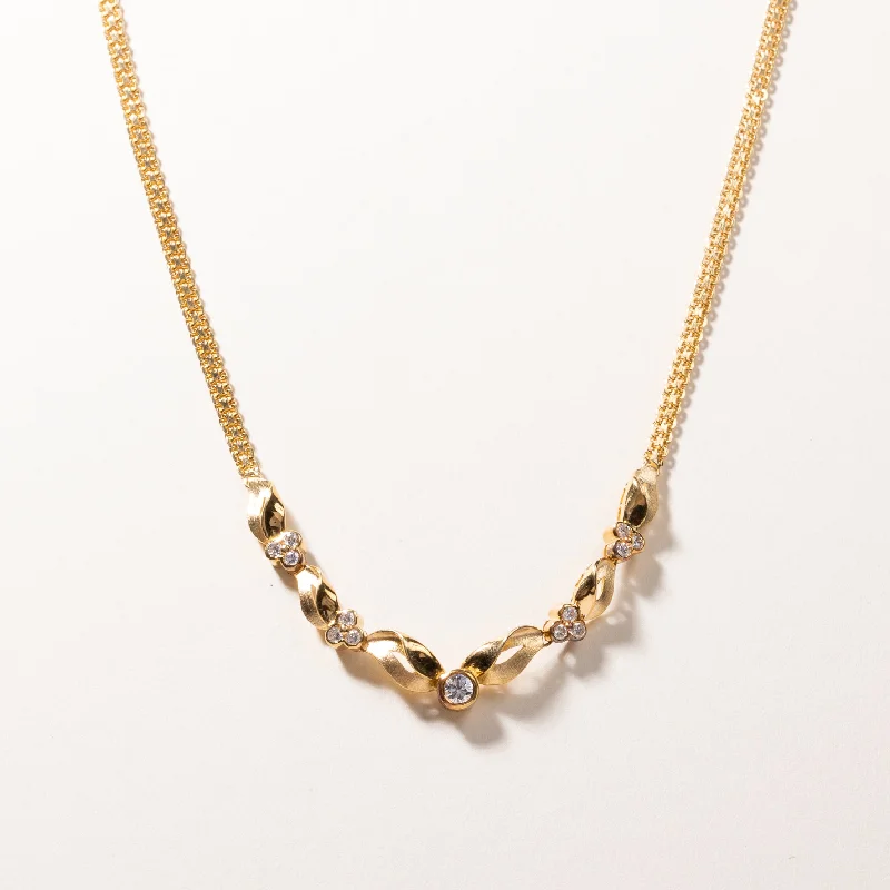 18k Yellow Gold Diamond Necklace | 0.83ctw | 16.5"