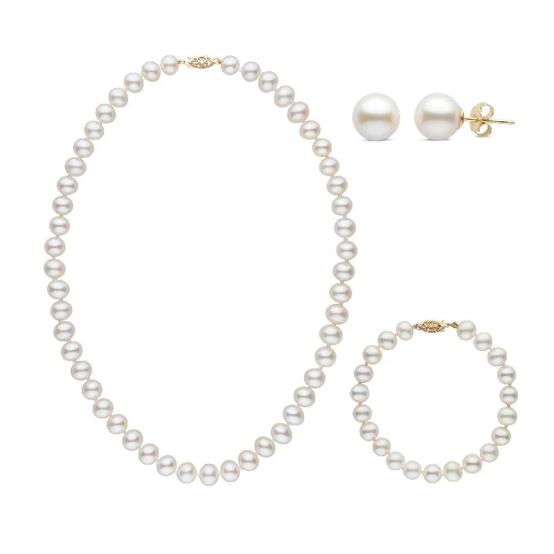 Elegant Jewelry At Unbeatable Offers – Shop Before It's Gone 16 Inch 3 Piece Set of 7.5-8.0 mm AA+ White Freshwater Pearls