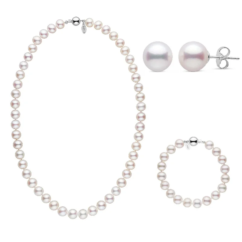 Huge Savings On Timeless Jewelry Collections 18 Inch 3 Piece 8.5-9.0 mm White Freshadama Freshwater Pearl Set