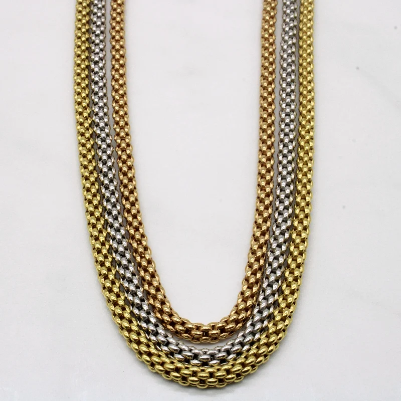 18k Tri Tone Layered Chain | 16" |