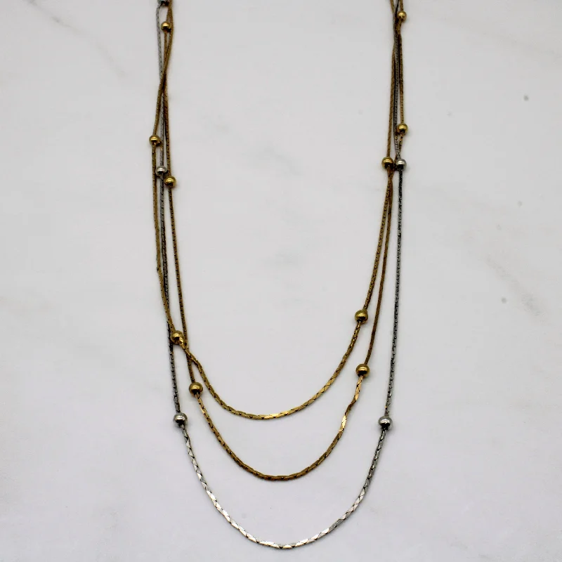 18k Two Tone Gold Necklace | 16" |