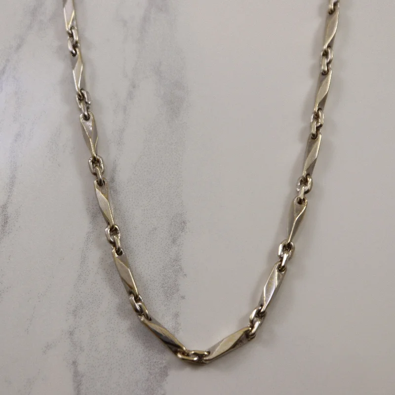 18k White Gold Link & Bar Chain | 16.25" |