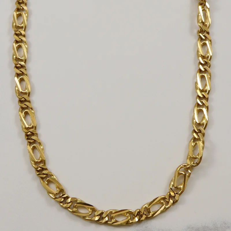 22k Yellow Gold Modified Figaro Chain | 20" |