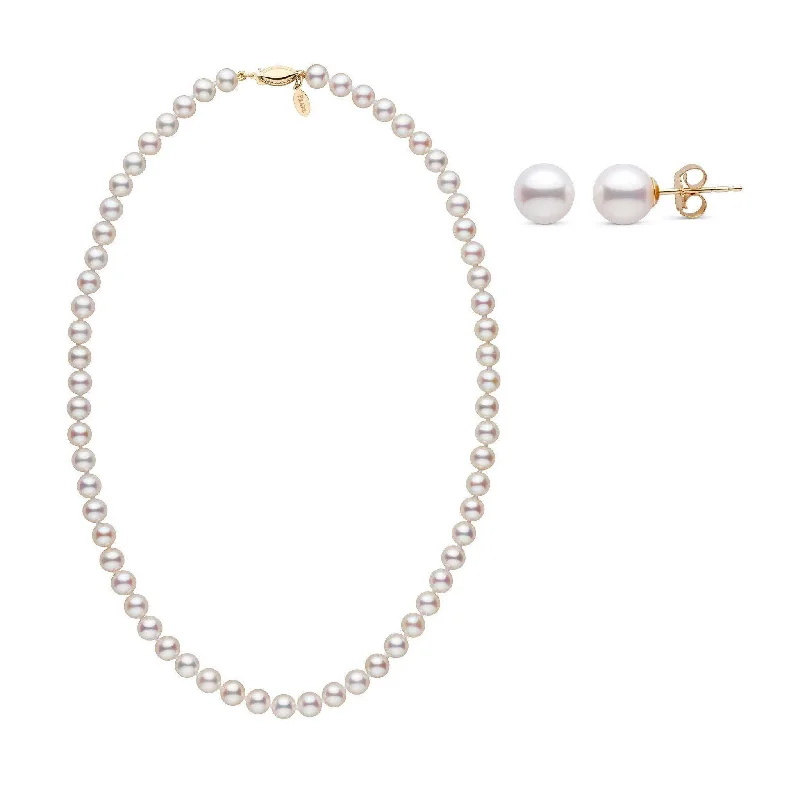 Elegant Jewelry, Affordable Luxury – Shop Now 18 Inch 6.5-7.0 mm White Freshadama Pearl Necklace and Earring Set