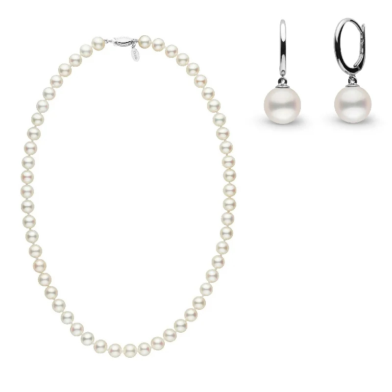 Handcrafted Beauty At Affordable Prices 7.5-8.0 mm White Freshadama Freshwater 18 Inch Pearl Necklace with Dangle Earrings