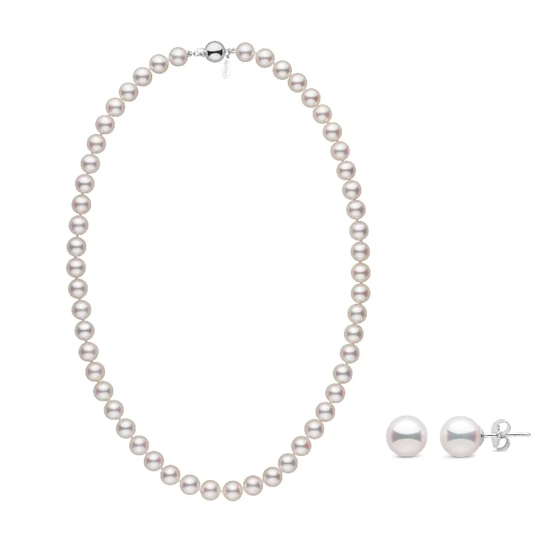 Limited-Time Offer On Elegant Jewelry Pieces 7.5-8.0 mm White Hanadama Akoya Pearl Set