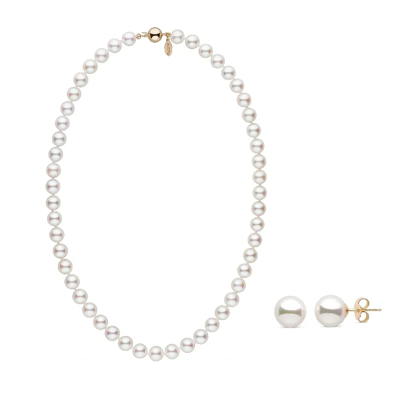 Exclusive Jewelry Offers – Shine For Less 8.0-8.5 mm White Hanadama Akoya Pearl Set