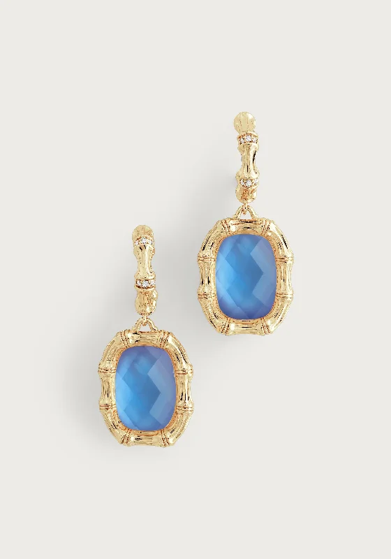 Last Chance To Shop High-End Jewelry At Markdown Prices Bamboo With Stone Drop Earrings - Gemstones