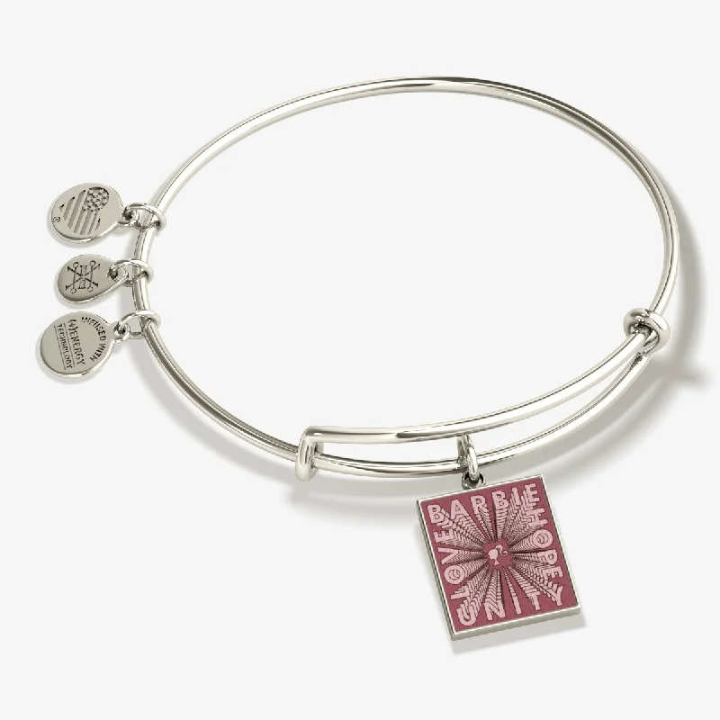 Limited-Stock Jewelry Sale – Once It's Gone, It's Gone Barbie™ 'Hope, Unity, Love' Charm Bangle Bracelet