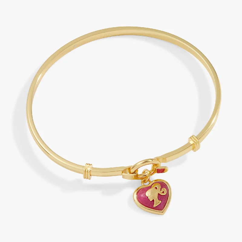 Elegant Jewelry, Exclusive Prices – Shop Now Barbie™ Silhouette Heart Charm Tension Bangle