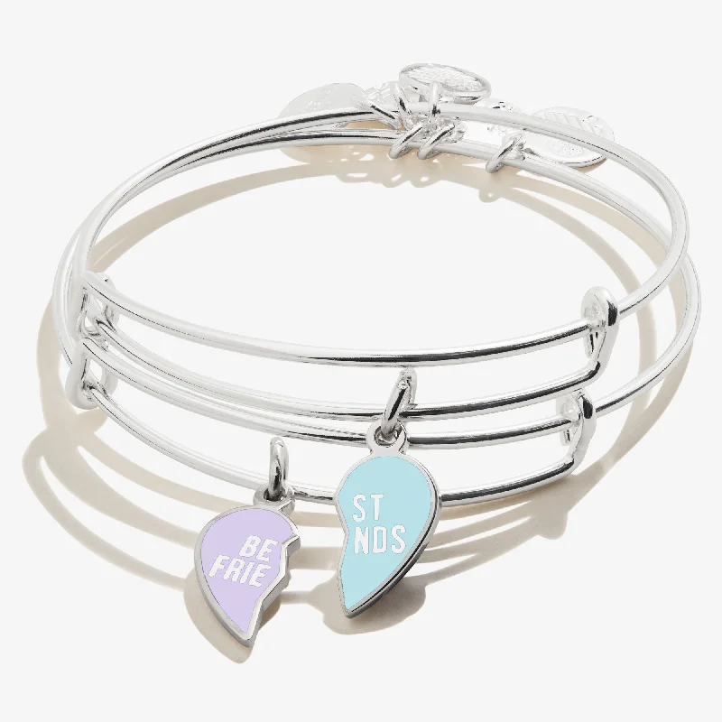 Exclusive Jewelry Sale Event – Shop Now Best Friend Charm Bangles, Purple + Blue, Set of 2