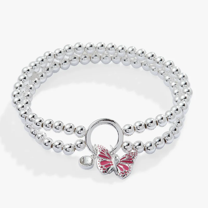 Best Jewelry Deals – Premium Quality At Exclusive Discounts Breast Cancer Awareness Butterfly Stretch Bracelet