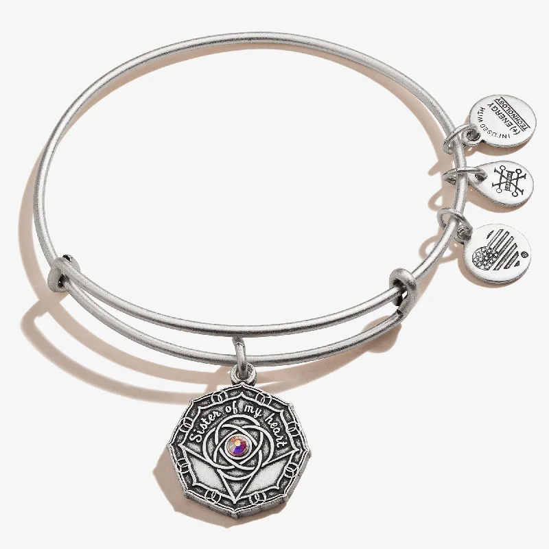 Huge Savings On Premium Jewelry Styles Bridesmaid 'Sister of My Heart' Charm Bangle