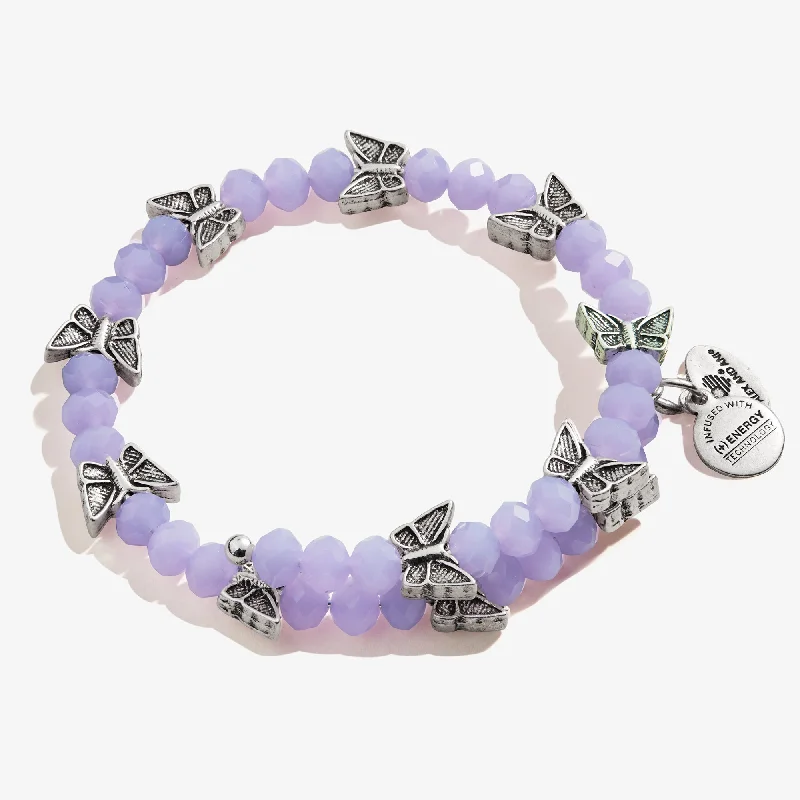 Elevate Your Jewelry Collection With Limited-Time Savings Butterfly Beaded Wrap Bracelet, Ice Blue