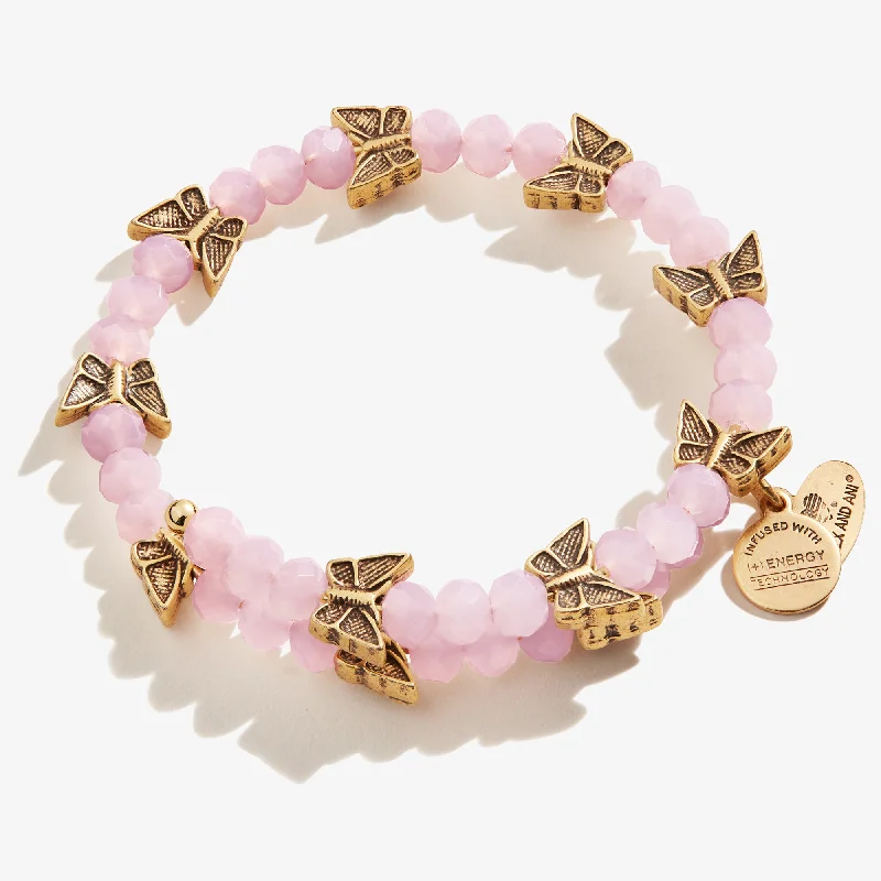 Limited-Time Jewelry Sale – Don't Miss Out On Dazzling Discounts Butterfly Beaded Wrap Bracelet, Peony Pink