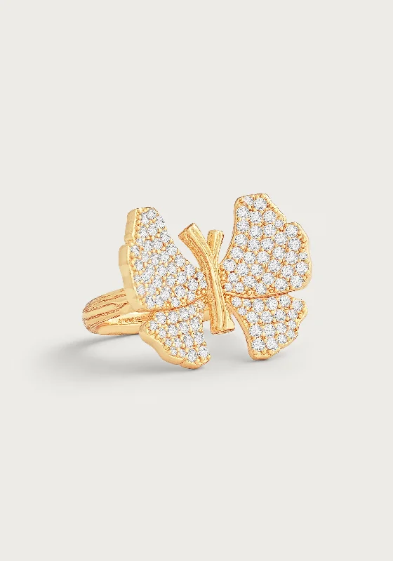 Personalized Jewelry Sale – Unique Pieces At Great Prices Butterfly White Pavé Ring