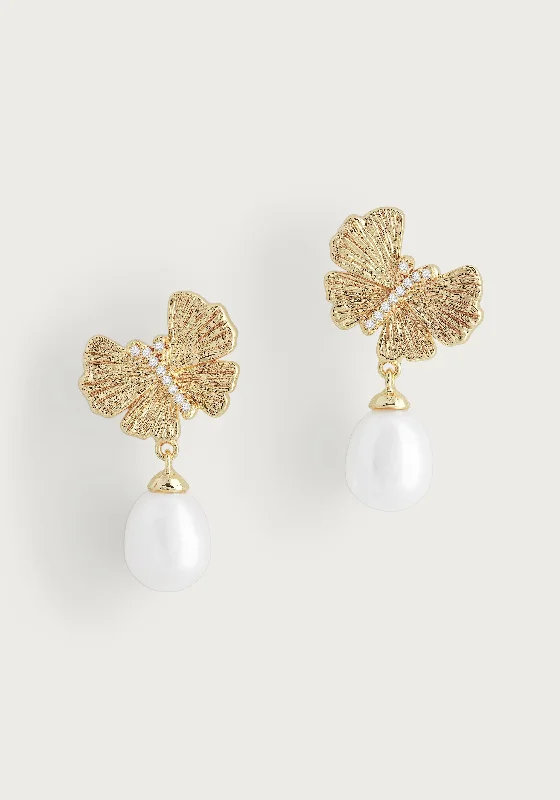 Handmade Pearl Jewelry For Timeless Elegance Butterfly With Pearl Drop Earrings