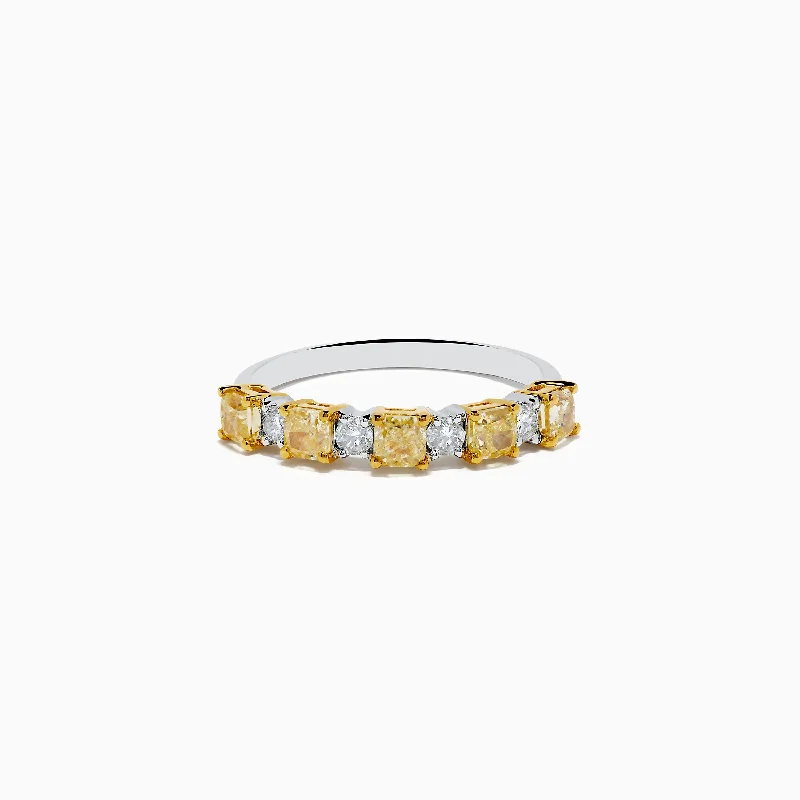 Shop Handcrafted Jewelry At Special Promotional Rates Canare 18K Two Tone White & Yellow Diamond Band Ring