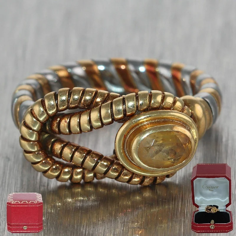 Sparkle For Less – Shop Our Limited-Time Jewelry Deals Cartier 18k Yellow Gold Stainless Steel Hercules Knot Citrine Ring