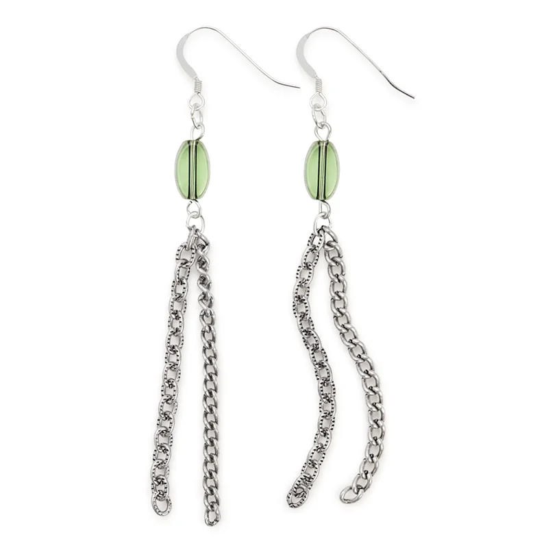 Affordable Luxury Jewelry For Every Occasion Chain Drop Earrings, Green