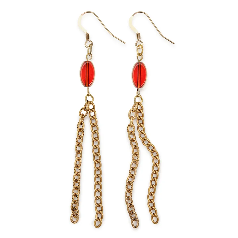 Personalized Jewelry Sale – Meaningful Gifts At Great Prices Chain Drop Earrings, Red