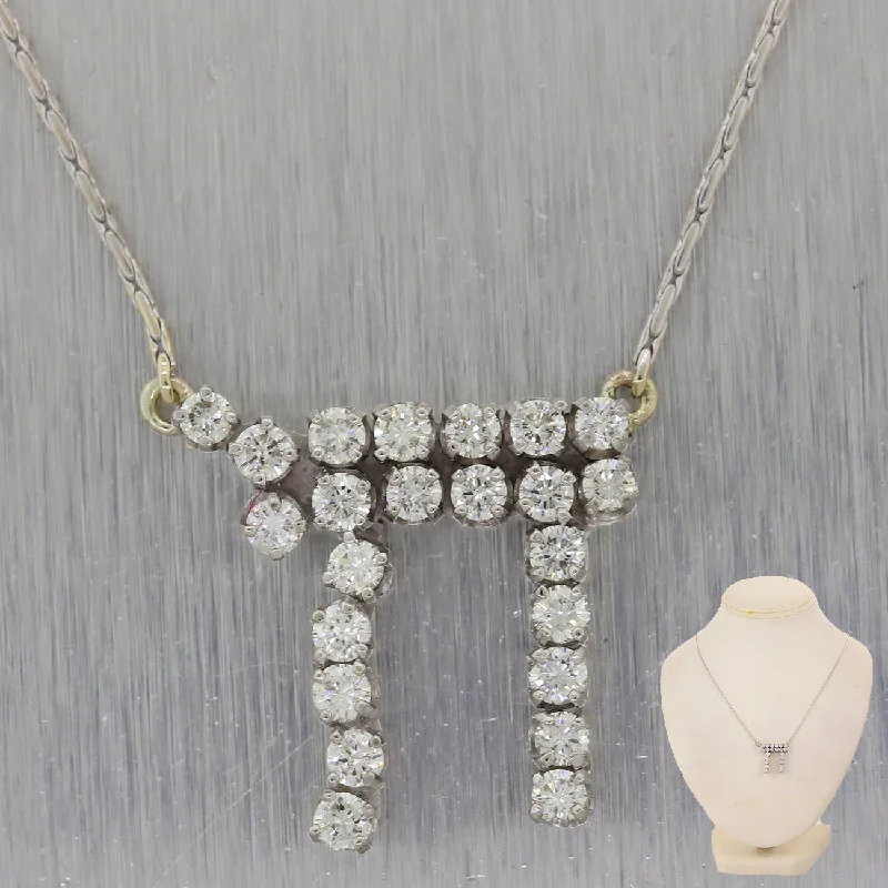 Flash Sale On Stunning Jewelry – Don't Miss Out Classic 14k White Gold Jewish Chai 2ctw Diamond 19" Necklace