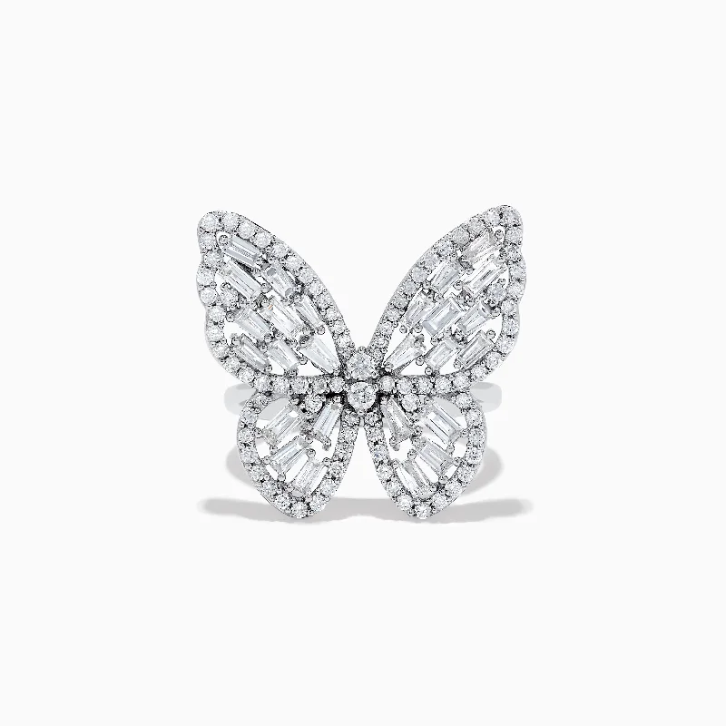 Shine Without Limits – Jewelry Sale Happening Now Classique 14K White Gold Diamond Butterfly Ring