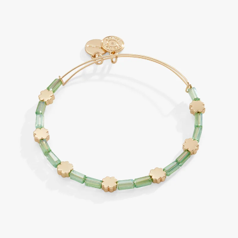 Your Dream Jewelry At Dream Prices Clover + Crystal Accent Beaded Bangle Bracelet