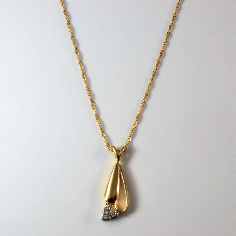 Cluster Diamond Drop Necklace | 0.12ctw | 16" |