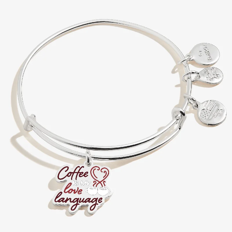 Luxury Jewelry Clearance – Shop Premium Styles Now Coffee is My Love Language Charm Bangle Bracelet