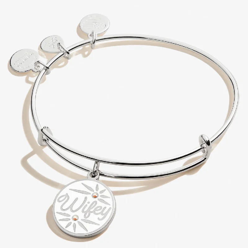 Big Discounts On Elegant Jewelry Collections 'Wifey' Charm Bangle