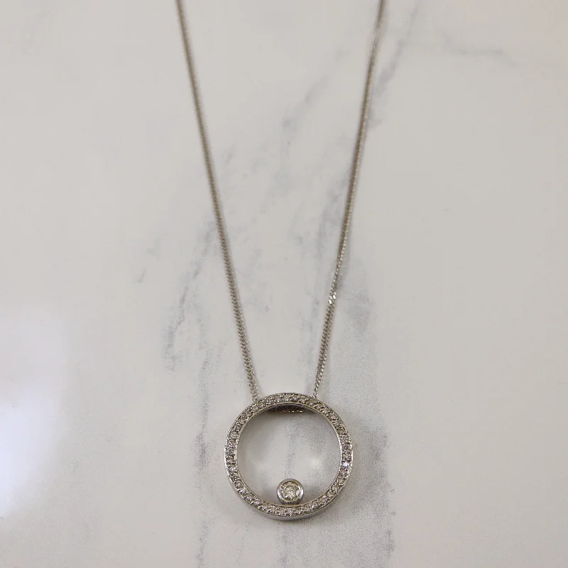 Diamond Circle Necklace | 0.85ctw | 16" |