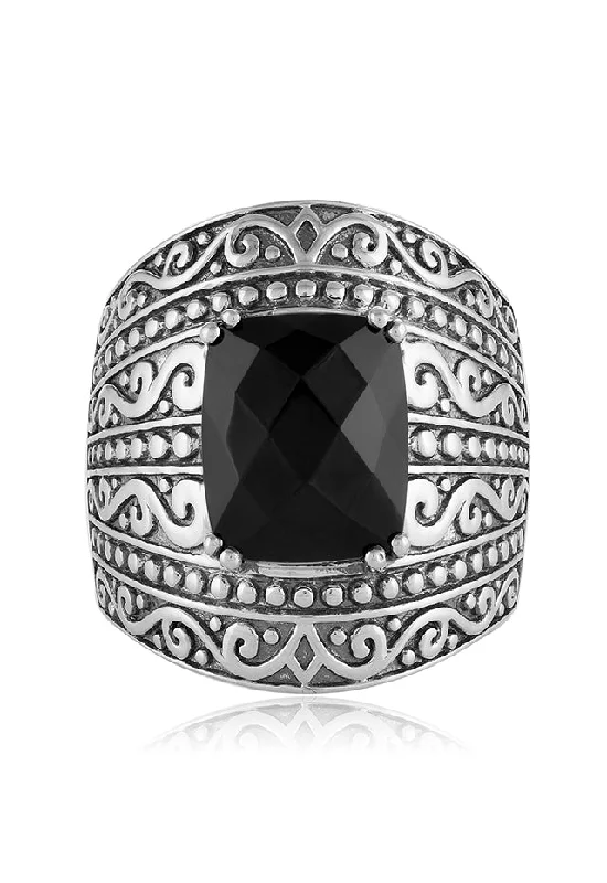 Elegant Jewelry, Affordable Luxury – Shop Now 925 Sterling Silver Onyx Ring, 3.90 TCW