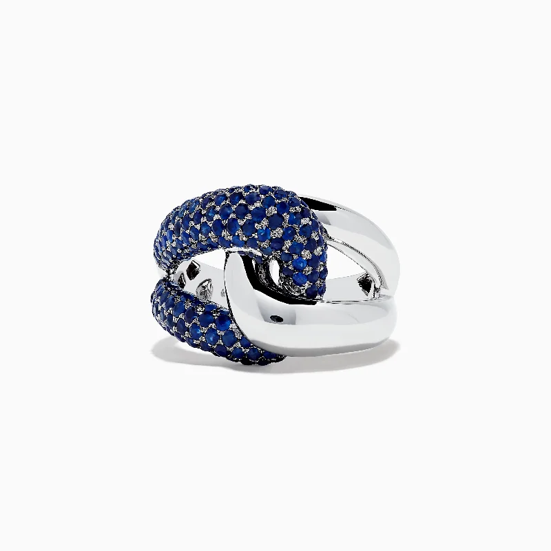 Upgrade Your Jewelry Collection For Less 925 Sterling Silver Sapphire Loop Ring, 2.35 TCW