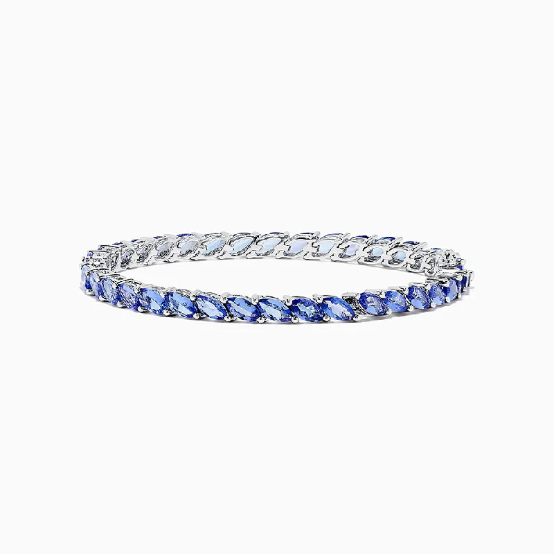 Jewelry Sale Bonanza – Grab Your Sparkle Now 925 Sterling Silver Tanzanite Bracelet, 10.00 TCW