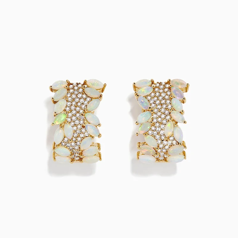 Unlock Unbeatable Jewelry Deals Before They’Re Gone Aurora 14K Yellow Gold Opal and Diamond Earrings, 3.65 TCW