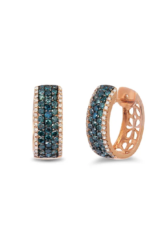 Must-Have Jewelry At Irresistible Discounts Bella Bleu 14K Rose Gold Blue and White Diamond Earrings, 1.30 TCW