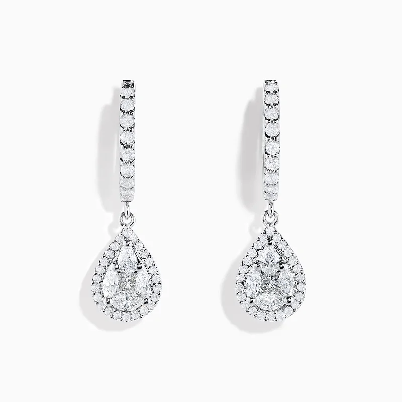 Limited-Stock Jewelry Clearance – Grab Your Favorites Now Bouquet 14K White Gold Diamond Teardrop Drop Earrings