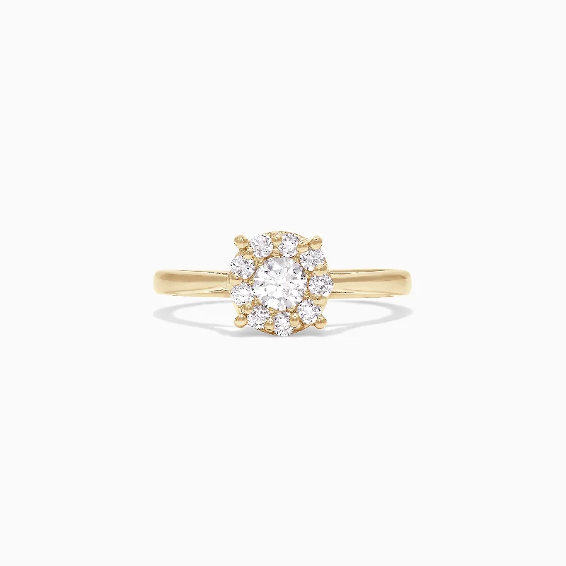 Modern Jewelry At Exclusive Discounts – Shop Today Bouquet 14K Yellow Gold Diamond Cluster Ring, 0.51 TCW