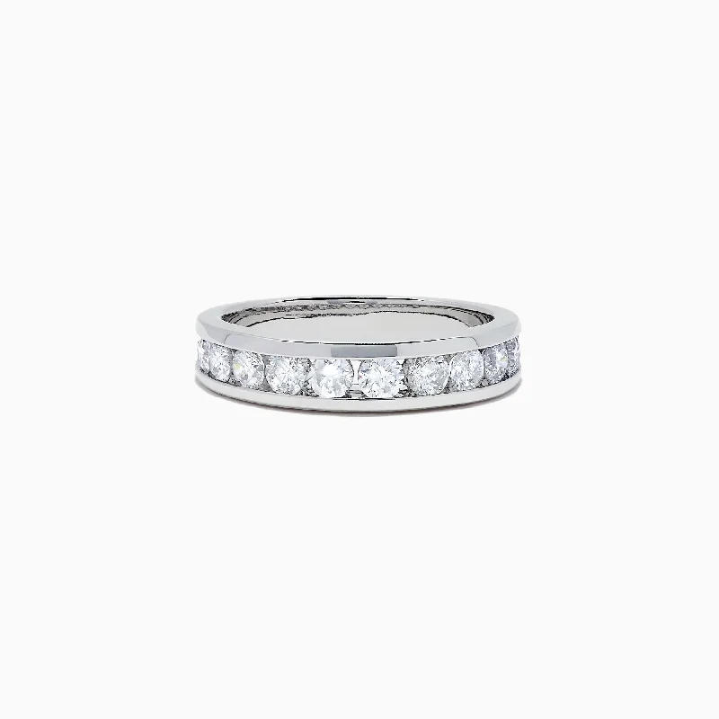 Don't Miss Out On Jaw-Dropping Jewelry Discounts Bridal 14K White Gold Channel Set Diamond Band, 0.98 TCW