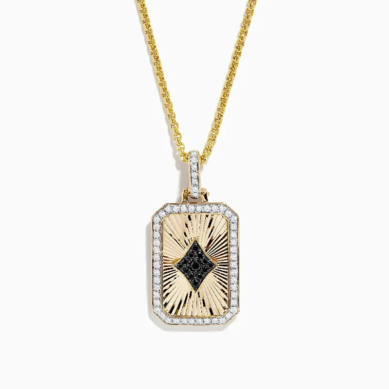 Elegant Necklaces And Bracelets At Limited-Time Offers Casino Men's 14K Yellow Gold Diamond Diamonds-Suit Pendant