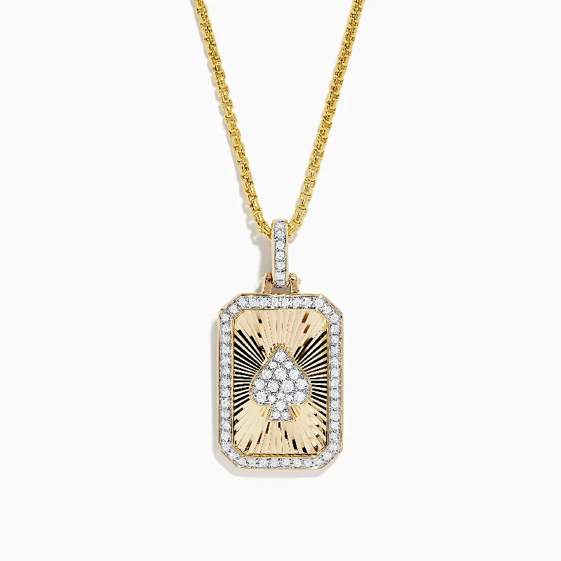 Unmissable Deals On Handmade Jewelry Collections Casino Men's 14K Yellow Gold Diamond Spade Suit Pendant