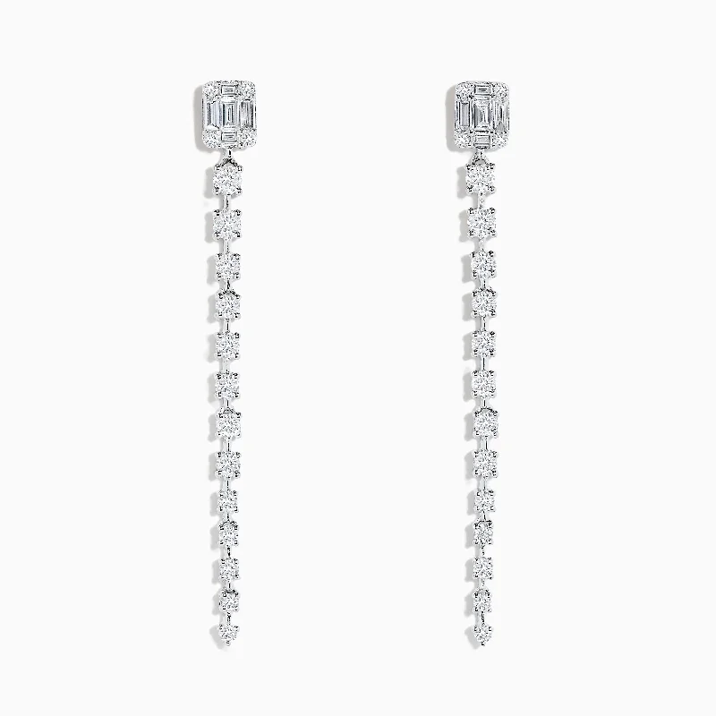 Flash Sale On Stunning Jewelry – Limited Stock Available Classique 14K White Gold Diamond Drop Earrings