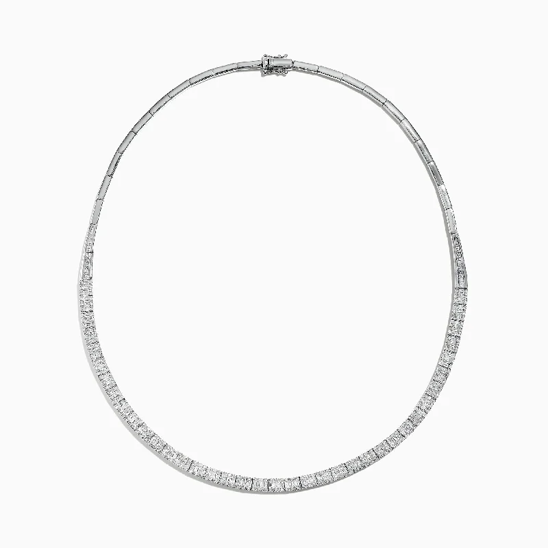 Sparkle For Less – Shop Jewelry Deals Now Classique 14K White Gold Diamond Collar Necklace 3.12 TCW