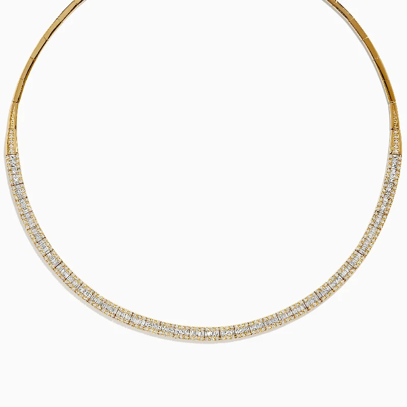 Holiday Jewelry Sale – Perfect Gifts At The Best Prices D'Oro 14K Yellow Gold and Diamond Collar Necklace 3.12 TCW