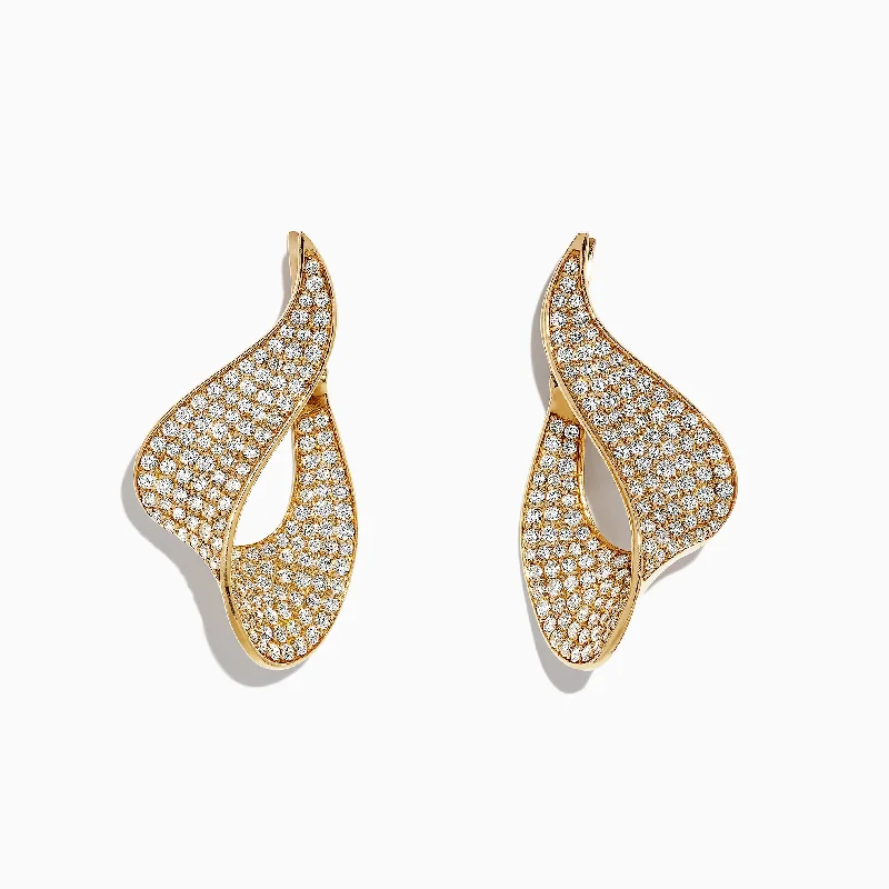 Celebrate With Sparkle – Jewelry Sale Now Live D'Oro 14K Yellow Gold Diamond Statement Earrings, 2.25 TCW