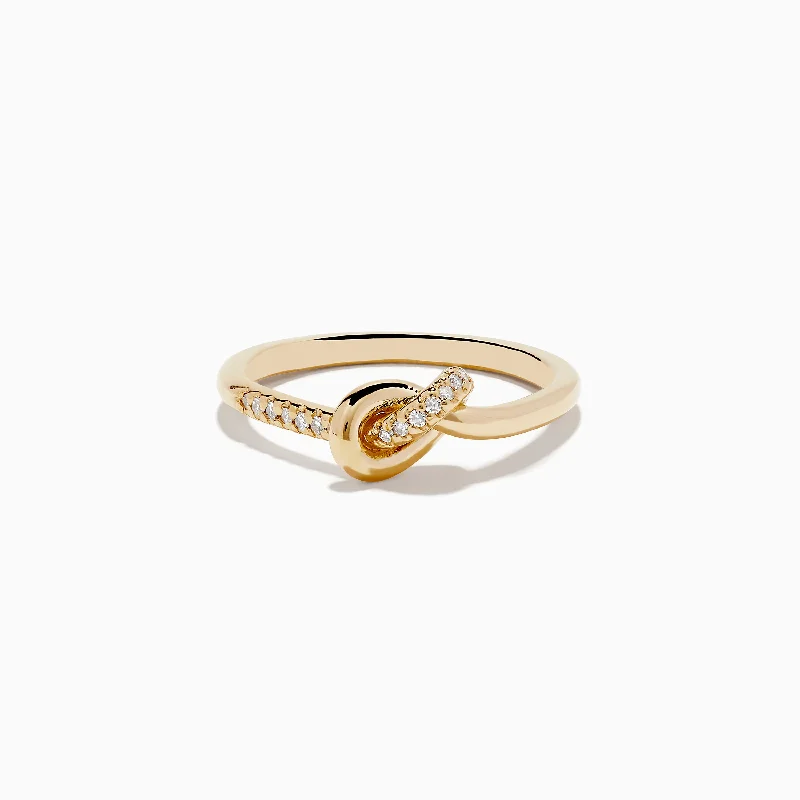 Don't Miss Our Biggest Jewelry Sale Of The Season D'oro 14K Yellow Gold Diamond Knot Ring