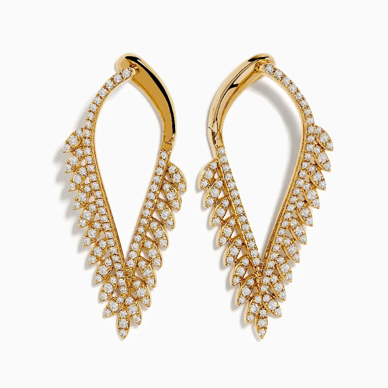 Breathtaking Jewelry, Breathtaking Prices D'Oro 14k Yellow Gold Diamond Statement Earrings