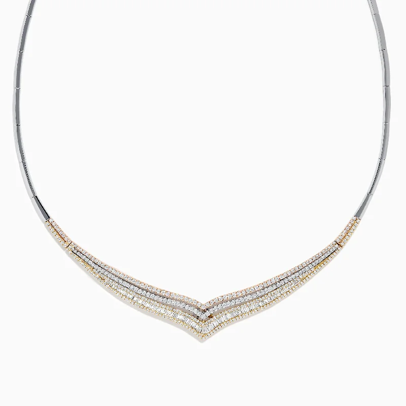 Must-Have Jewelry Pieces At Reduced Prices Duo 14K Three Tone Diamond Collar Necklace