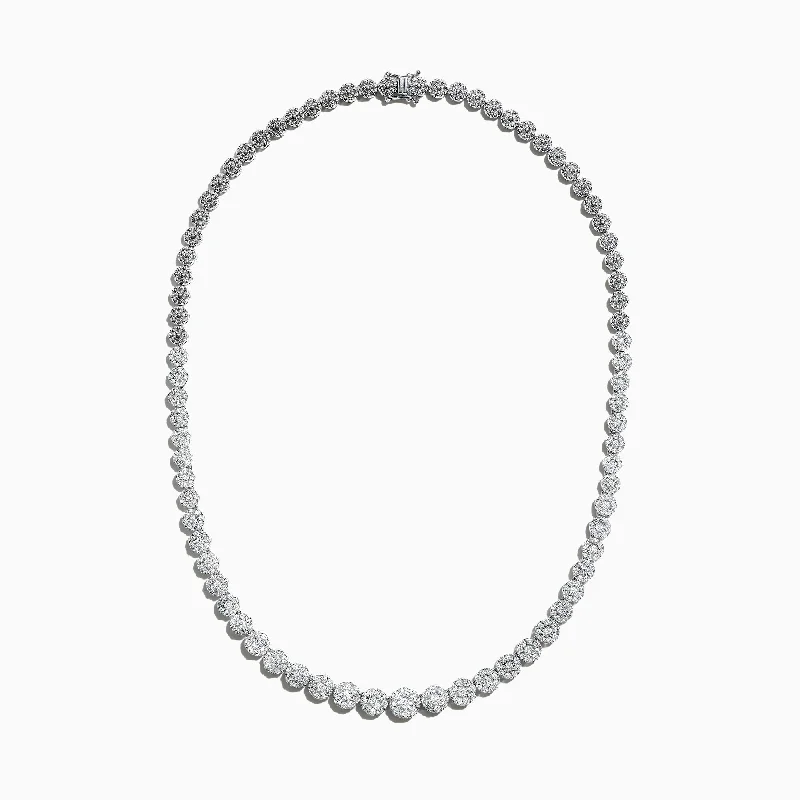 Unique Jewelry Designs Now At Discounted Rates Bouquet 14K White Gold Diamond Necklace, 4.86 TCW